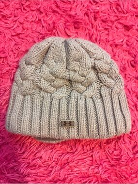 Under Armour Taupe Cable-Knit Beanie